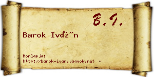 Barok Iván névjegykártya
